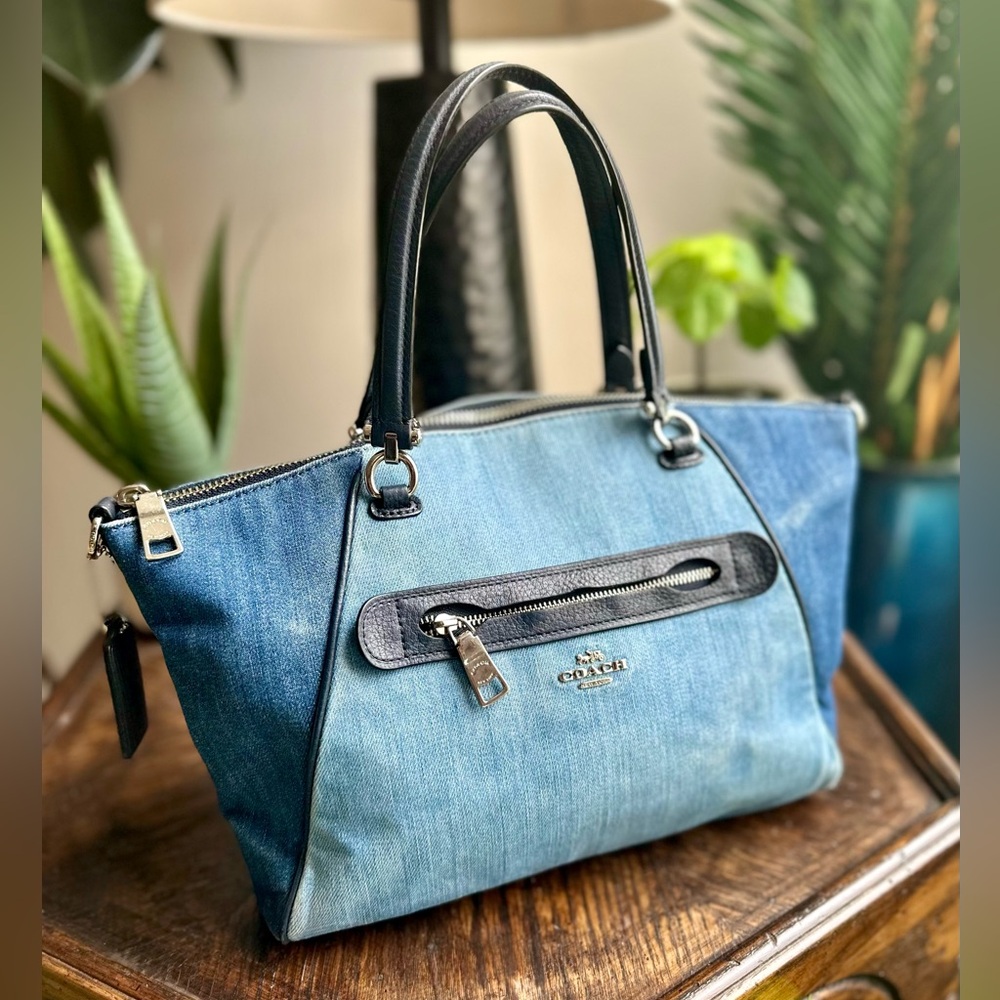 Coach Denim Prairie Satchel with Strap - Picture 4 of 16